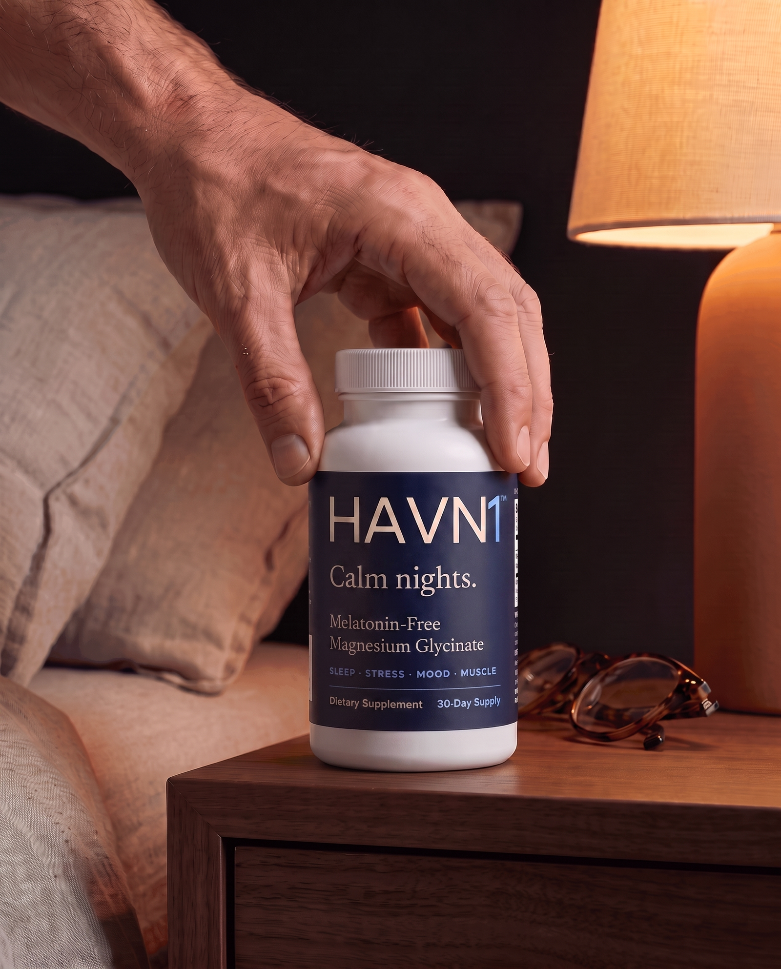 Our shot: HAVN1 bottle held in hand