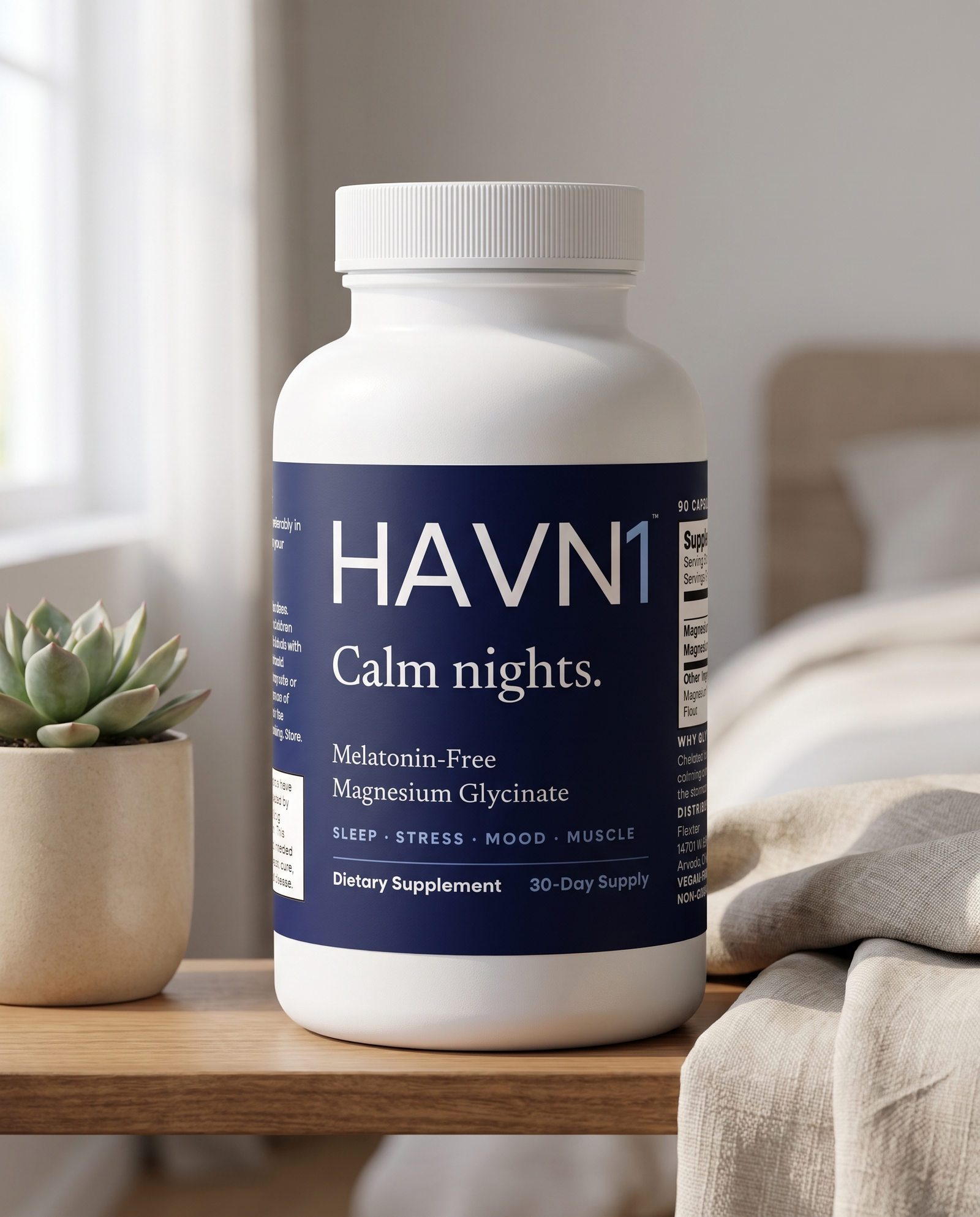 Our shot: HAVN1 bottle at home in the evening