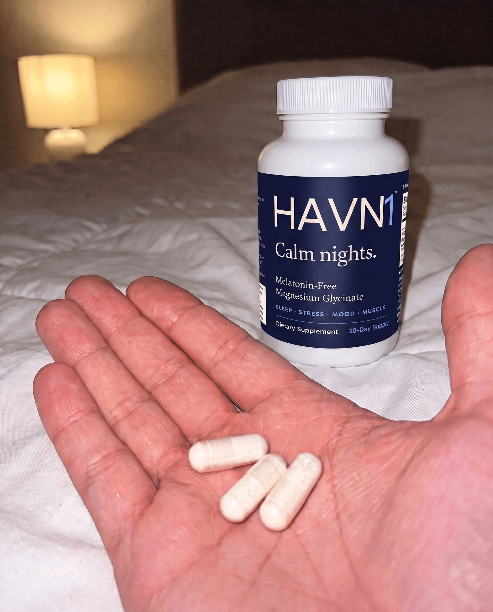 Our shot: HAVN1 capsules in an open palm